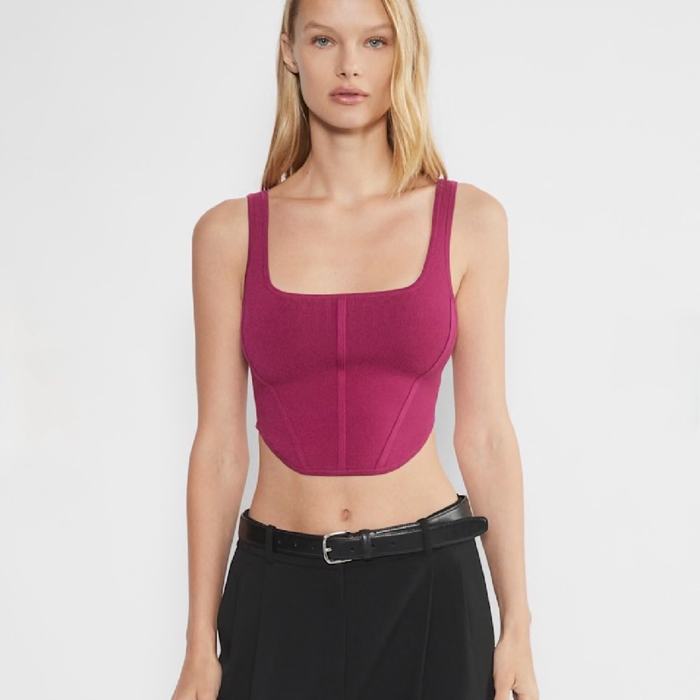 Babaton Structured Tank in Deep Magenta